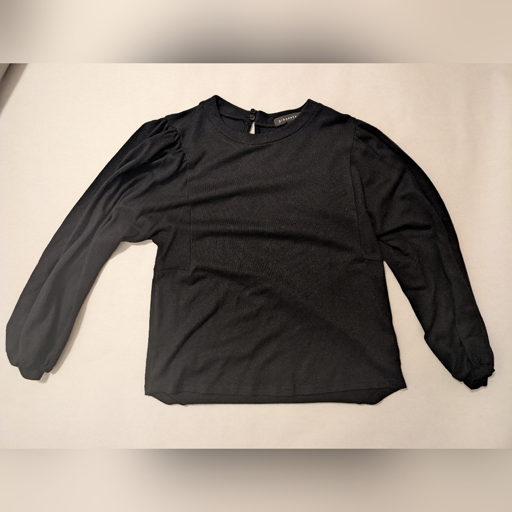 Black sweater with gathered sleeves size small